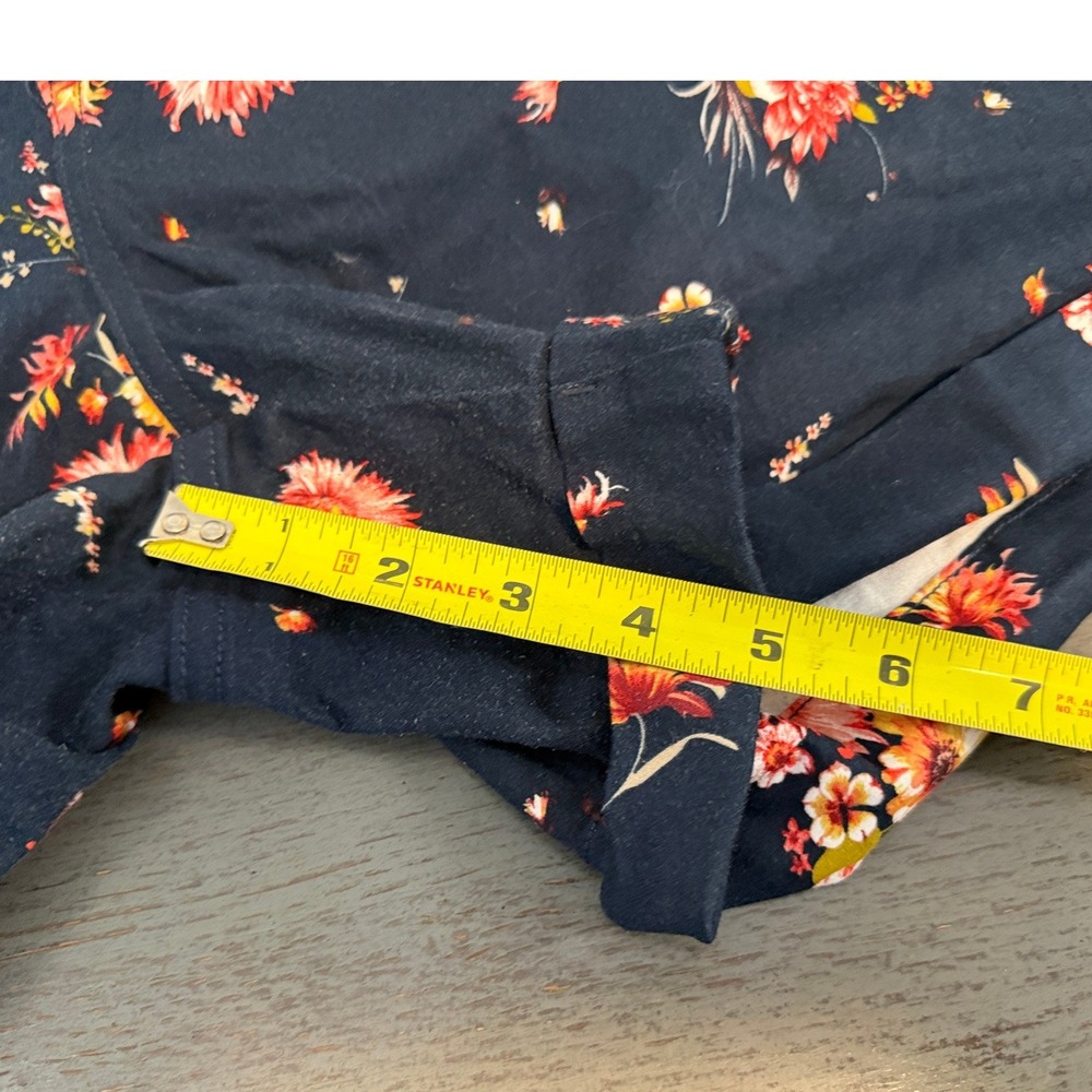 Torrid Navy Floral Chino Shorts Womens 18 Cuffed Mid Rise Stretch Cotton Blue - Picture 3 of 5